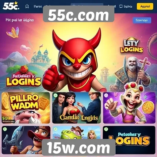 Oferta de jogos e categorias disponíveis no 55c.com