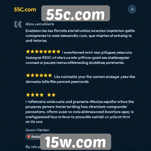 Feedback dos usuários sobre a interface de 55c.com